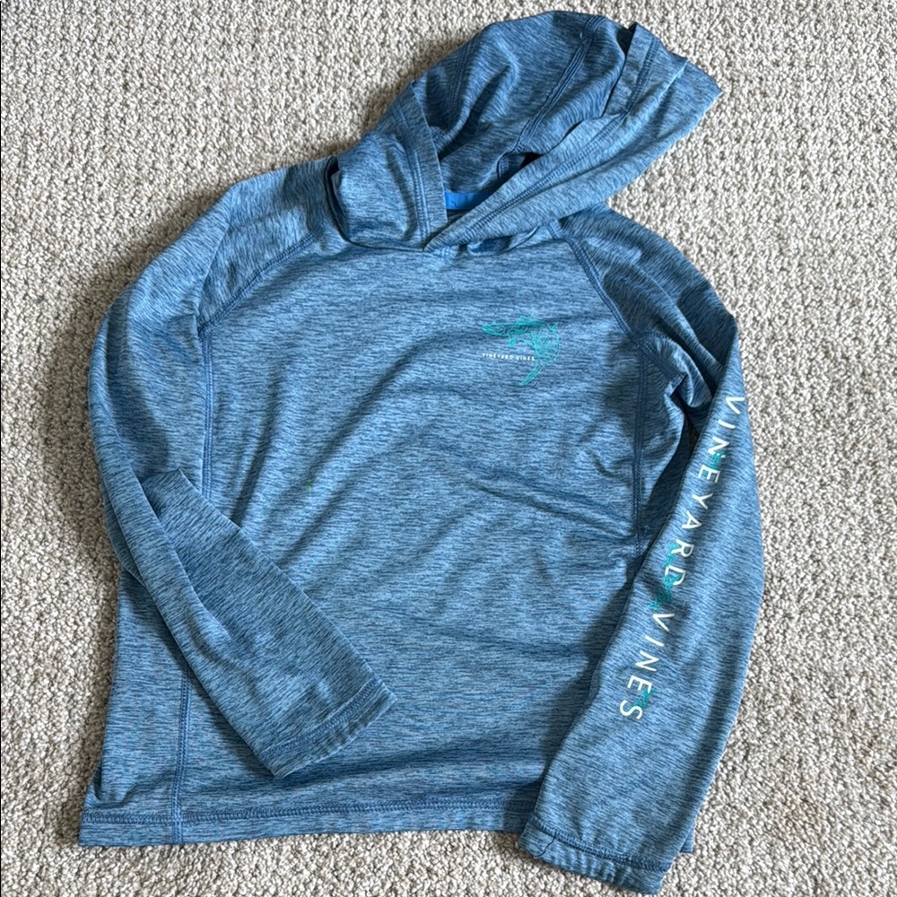 Vineyard Vines Blue Performance Hooded Shirt